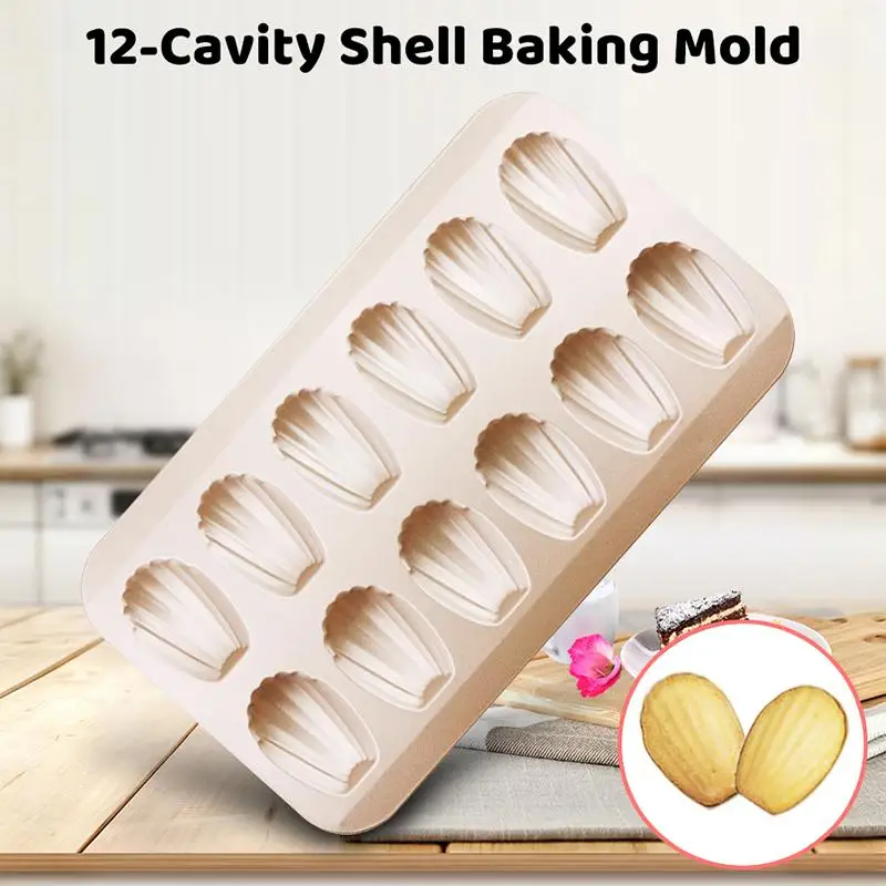 

【xxx】6 Hole/12 Hole Madeleine Non Stick Carbon Steel Cake Pan French Shell Shaped Pastry Mold 3d Cookie Cutter[S14]