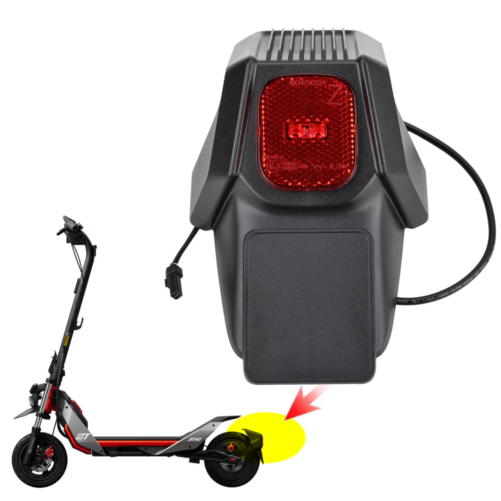 Original Rear Fender Assembly For Segway ZT3 Pro Electric Scooter KickScooter Mudguard Include Brake Taillight