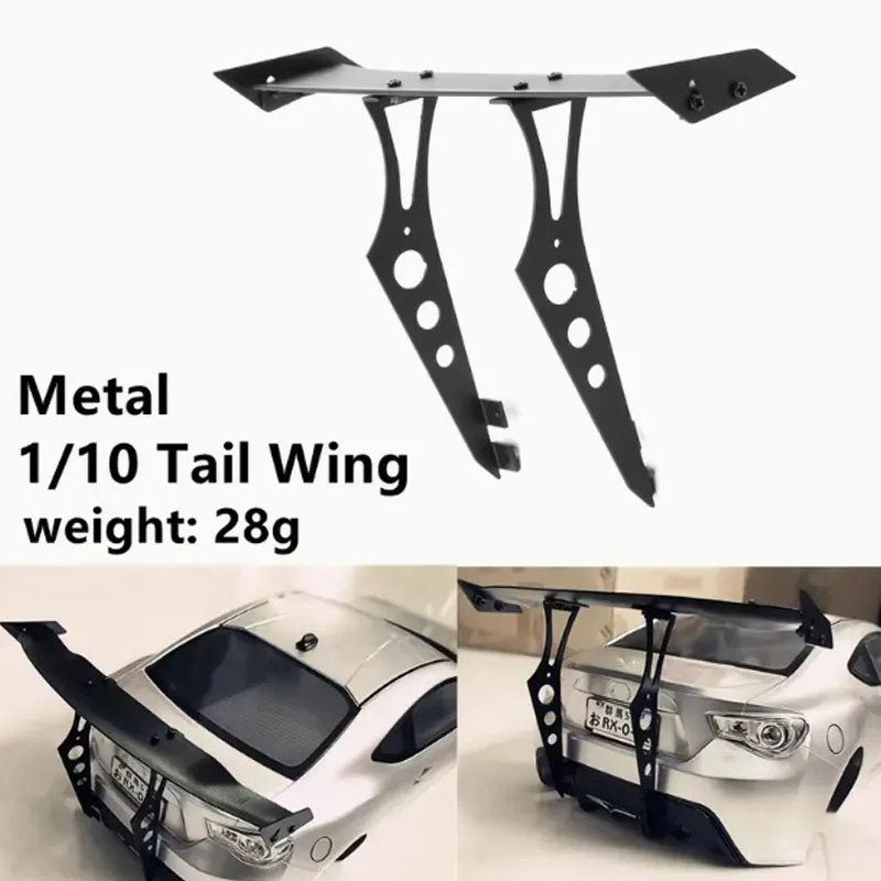 Metallized Drag Racing Rear Wing Spoiler, Suitable for 1/10 Tamiya TT02X V0194123PGT2 YOKOMO HSP Drift Car Upgrade Parts