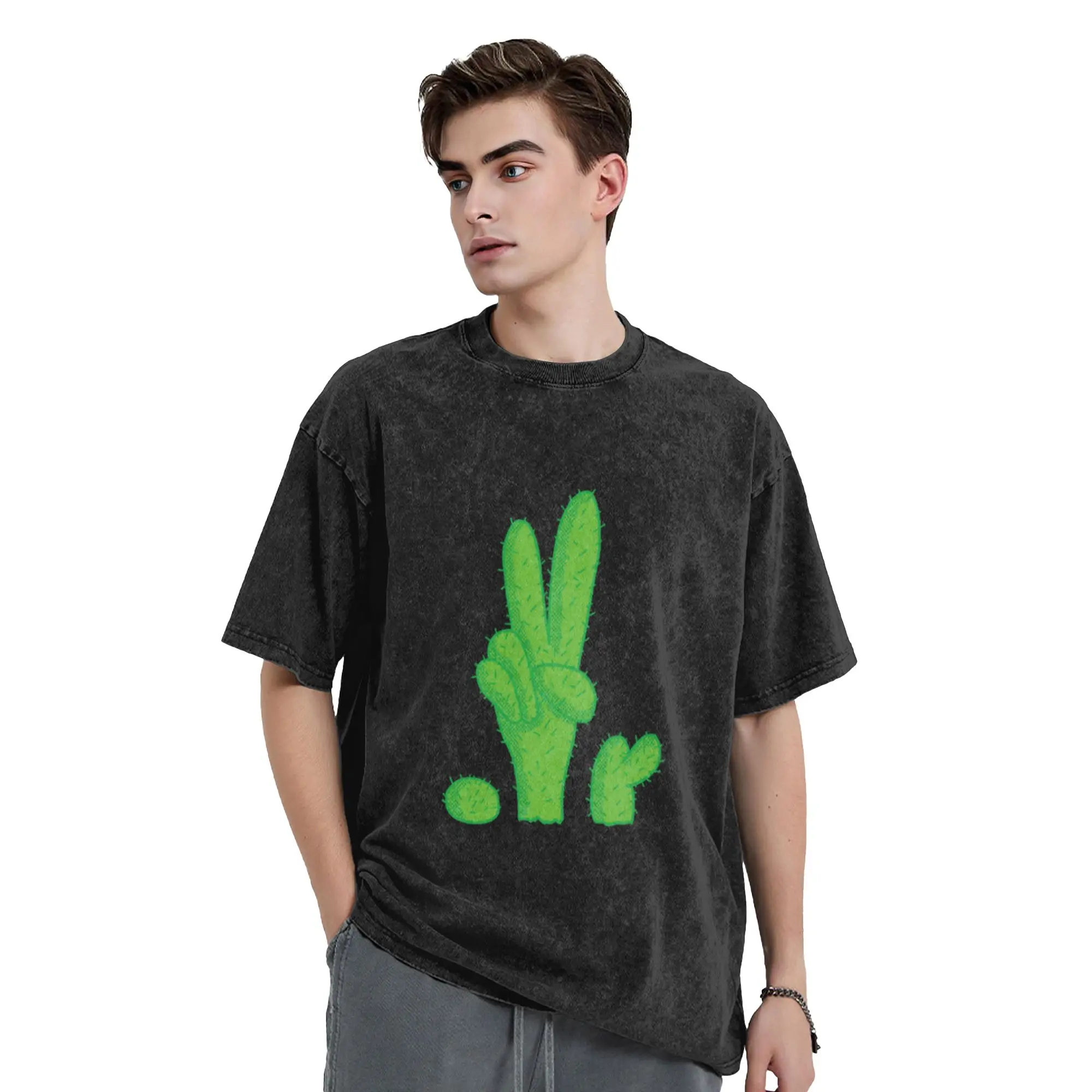 Peace Cactus - This cactus just wants to chill  Unique Comfort A T-Shirt Oversized Short Sleeve Men's Women's Cotton Tees Tops