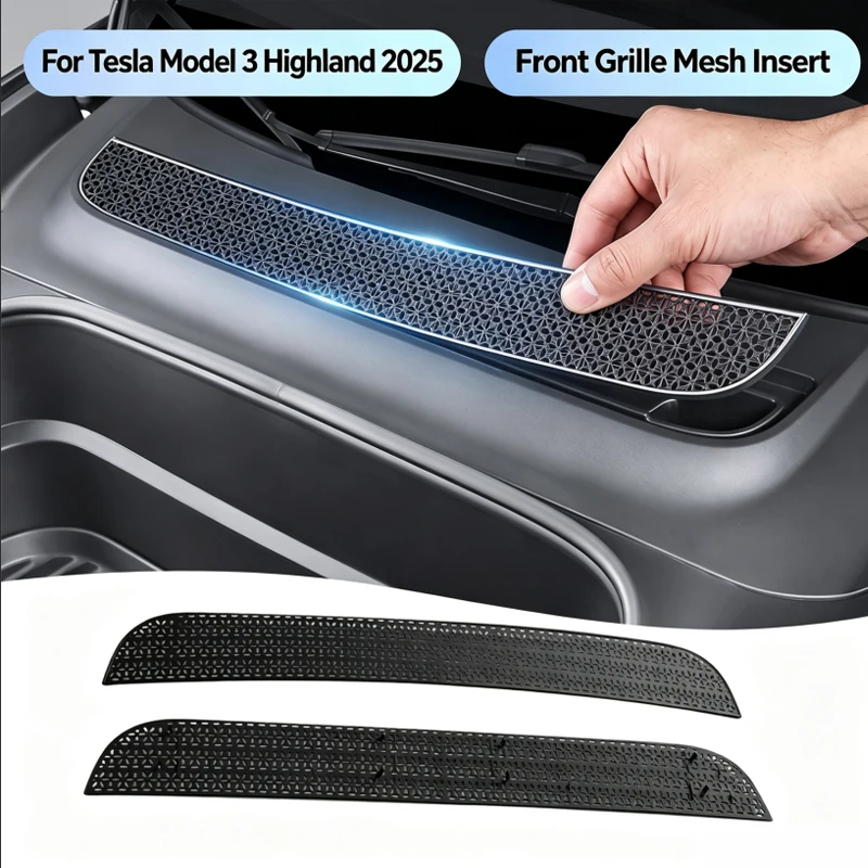 For Tesla Model Y Juniper /YL 6-Seat Split Detachable Insect-proof Net Front Bumper Insect Screen Bumper Protective Accessories