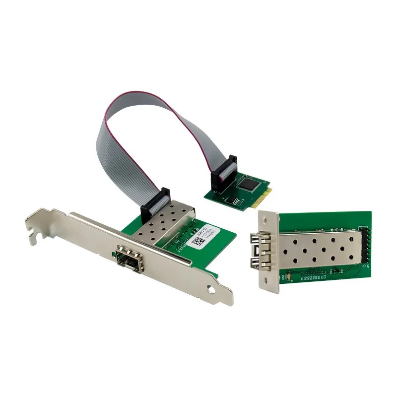 Gigabit Ethernet M.2 A+E KEY Single Fiber port 1000Mbps SFP Network Card intel I210 Chipset lan Optical adapter linux