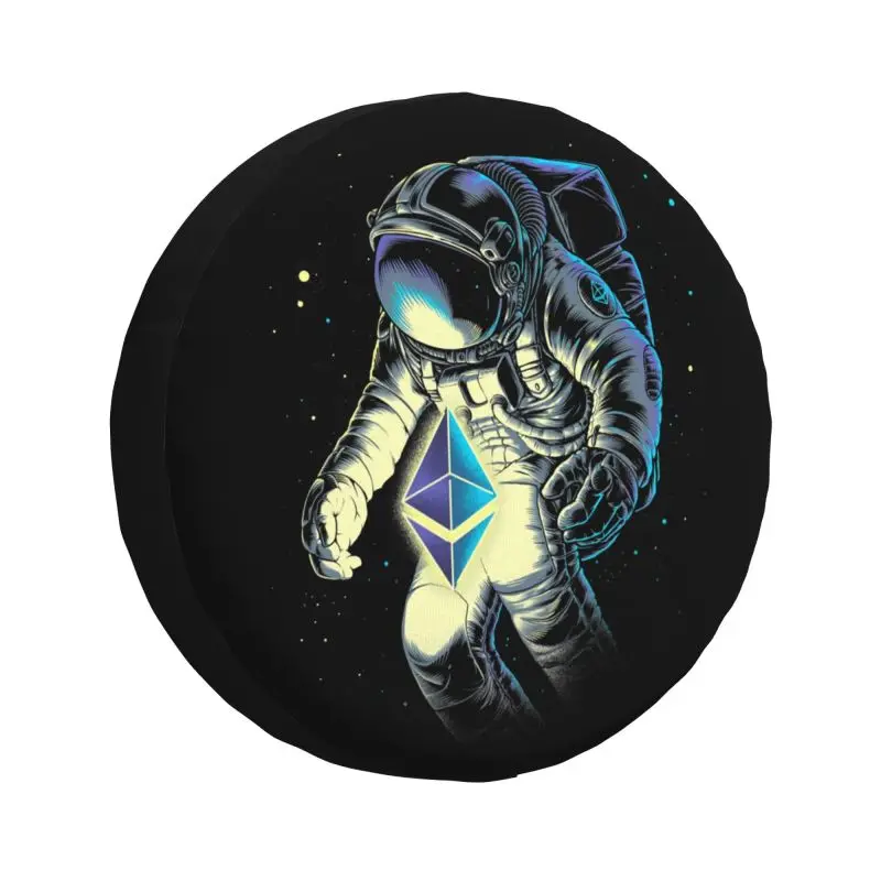 

Custom Space Cryptocurrency Ethereum Spare Tire Cover for Toyota Land Prado Jeep RV SUV 4WD 4x4 Car Wheel Protector Covers