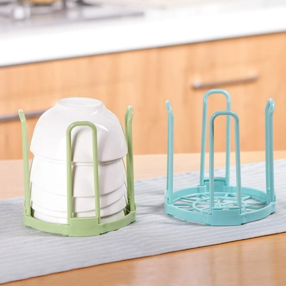 

Durable Plastic Bowl Plate Holder Detachable Space-saving Storage Rack Portable Drain Rack Kitchen Supplies