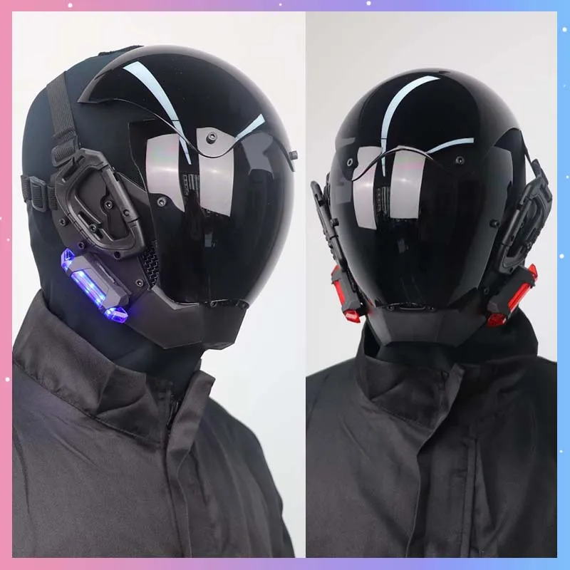 Cyber Punk Mask Sci-Fi Mech Warrior Silver Cosplay Costumes For Music Festival Comic-Con Halloween Adult Coser Accessory Props