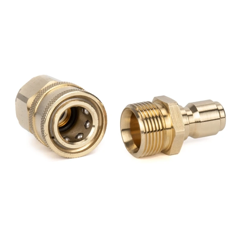 M22x1.5 Garden Hose Quick Solid Brass-Quick Hose Fittings 3/4 inch Thread Water Hose Connectors Quick Release 2x