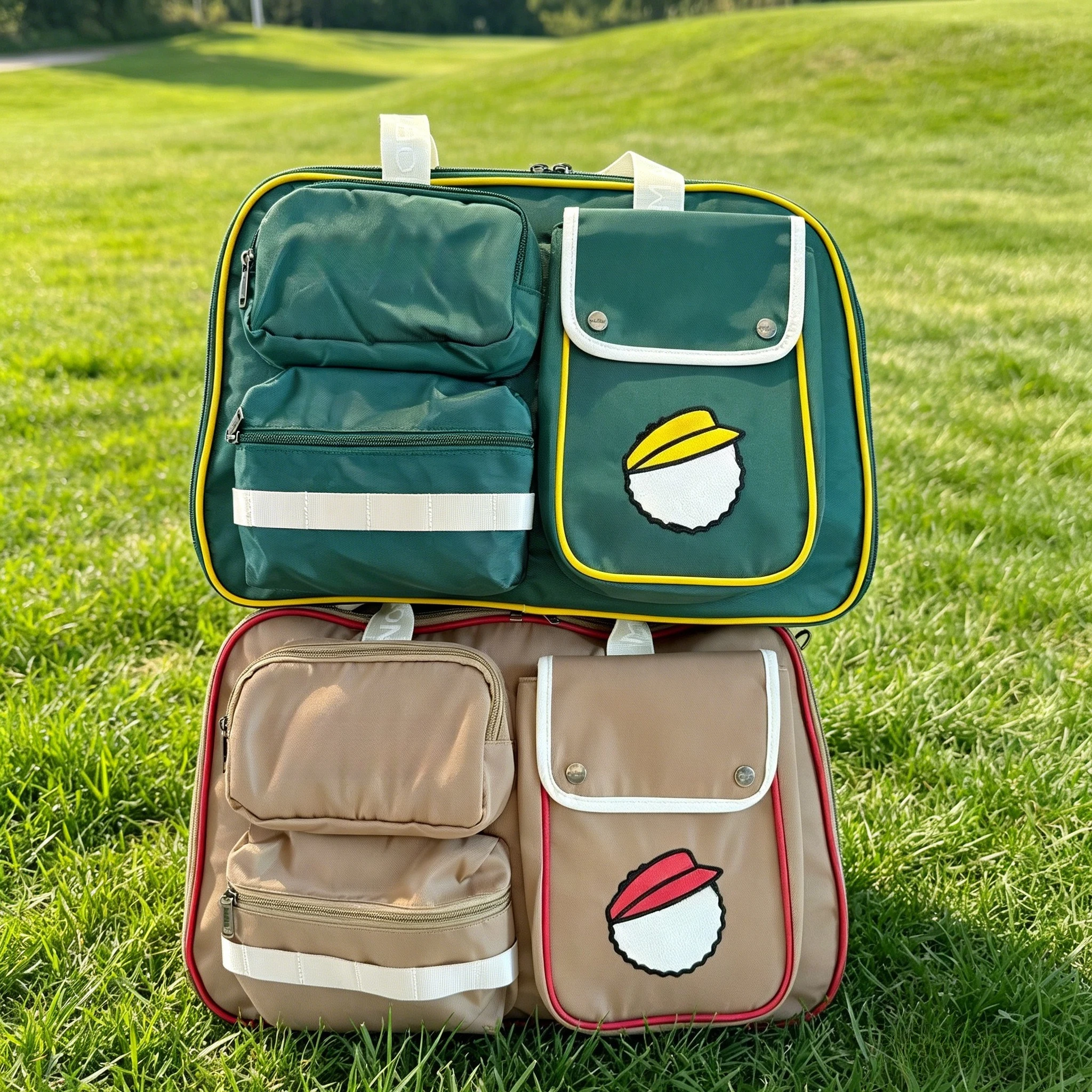 

Men Women Nylon Golf Clothing Handbag, Korean Vintage Sports Boston Duffel Bag with Removable Shoulder Strap