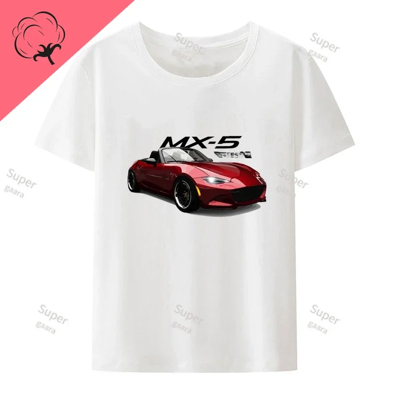 Initial D JDM MIATA MX5 Theme 100%Cotton T Shirt for Men Short Sleeve Y2k Men Clothing Printed T-shirt Tops Summer O-neck Tee