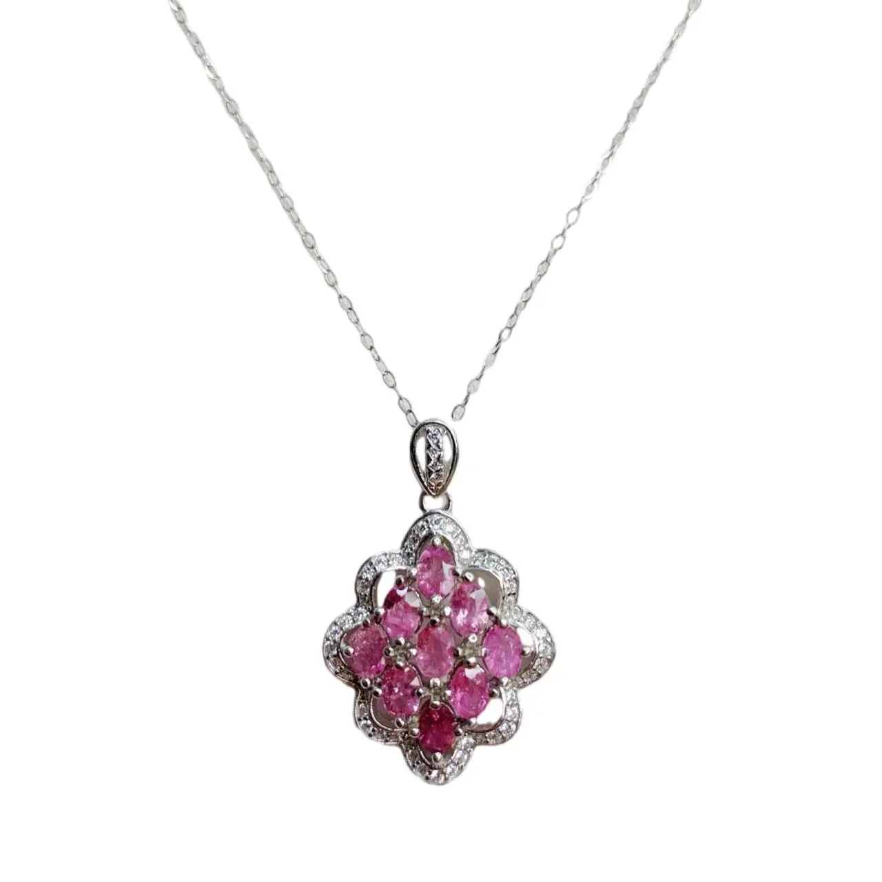 

ZECAA Papalacha Sapphire Jewelry Woman Papalacha Pink Sapphire Pendant With Natural Papalacha Pink Sapphire Stone Jewelry 3*4mm