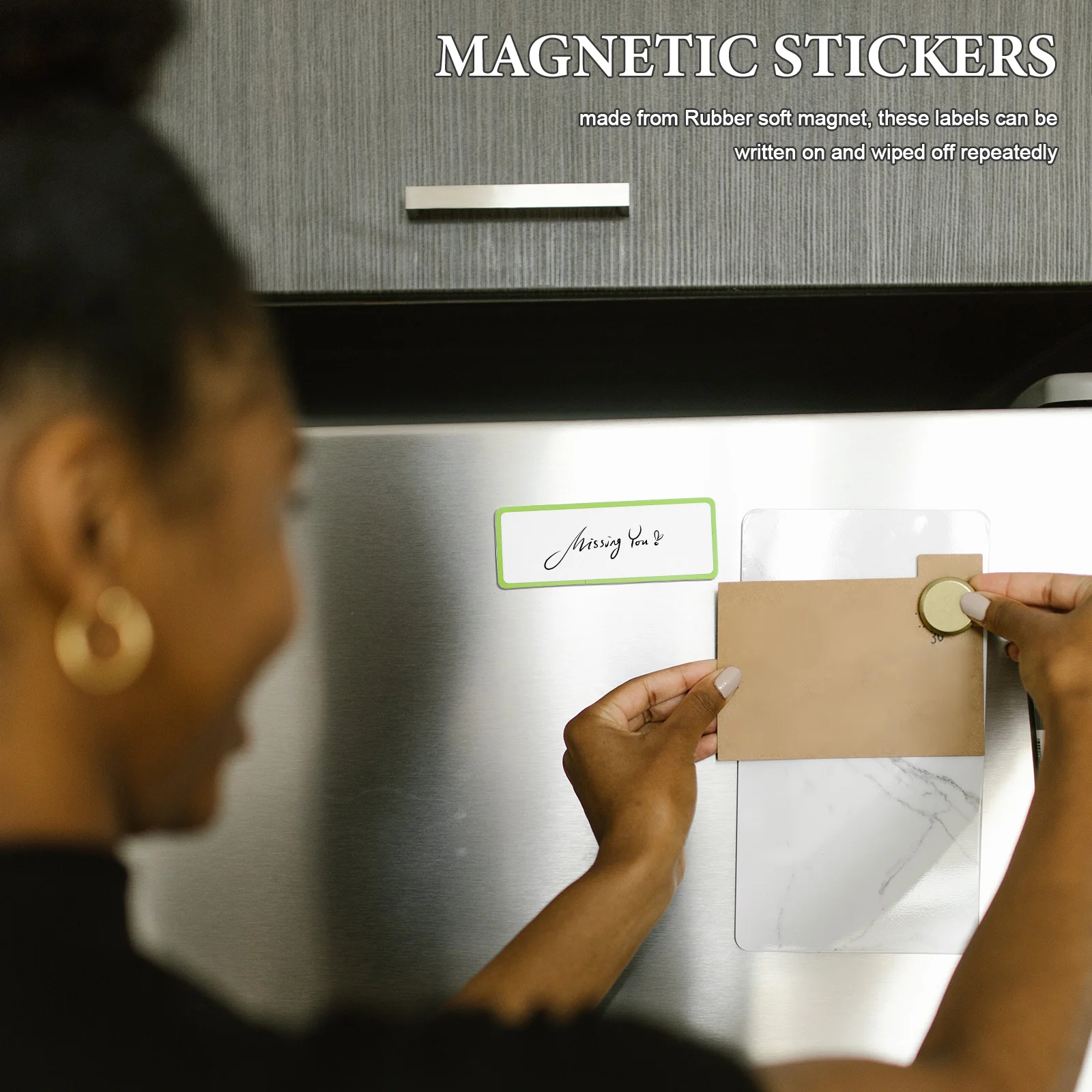 54 шт. магнитные этикетки для сухого стирания, многоразовые красочные именные бирки для холодильника, доски, офиса, класса, этикетки с морозильной камерой