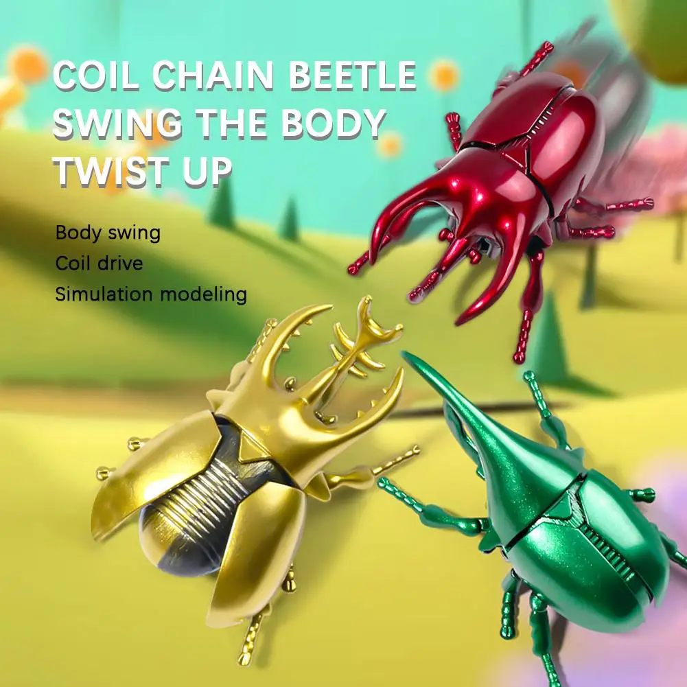 Realistisches Nashorn-Käfer-Design, sanftes Berührungserlebnis, hochwertiges Material, verschiedene Farboptionen, lustiges Aufzieh-Gameplay-Spielzeug