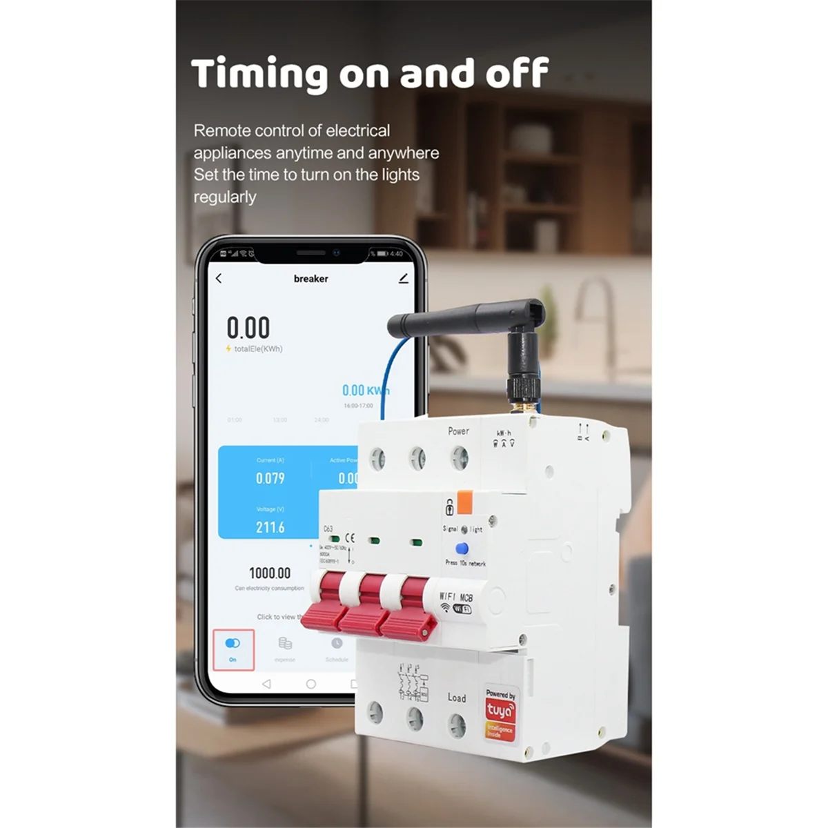 ATS-Tuya Smart WiFi RS485 3P + N MCB выключатель предоплаченный счетчик таймер защита напряжения и тока голосовое управление 63A