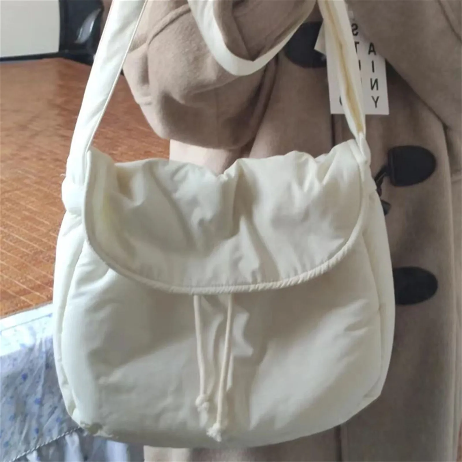 2023 Simple Soft Cotton Women\'s Casual Crossbody White Large Capacity Messenger Purse Student Bag Lady Fashion Bags Shoulder Bag