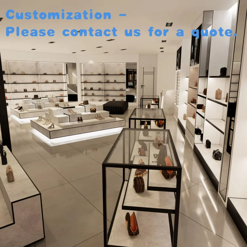 

custom.Beautiful Double Handbag and Shoe Retail Store Display Furniture Design Bag Display Shelves Wall Handbag Display