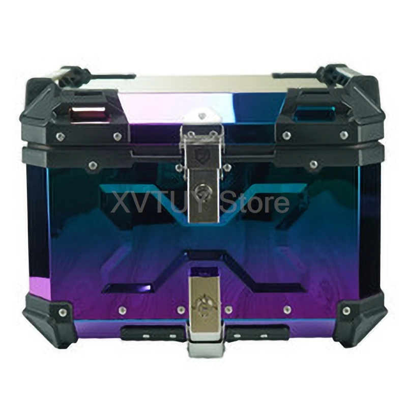 45L 55L 65L Motorcycle Top Box Aluminium Alloy Trunk Helmet Box Waterproof Universal Motorbike Tail Box Luggage Storage Cases