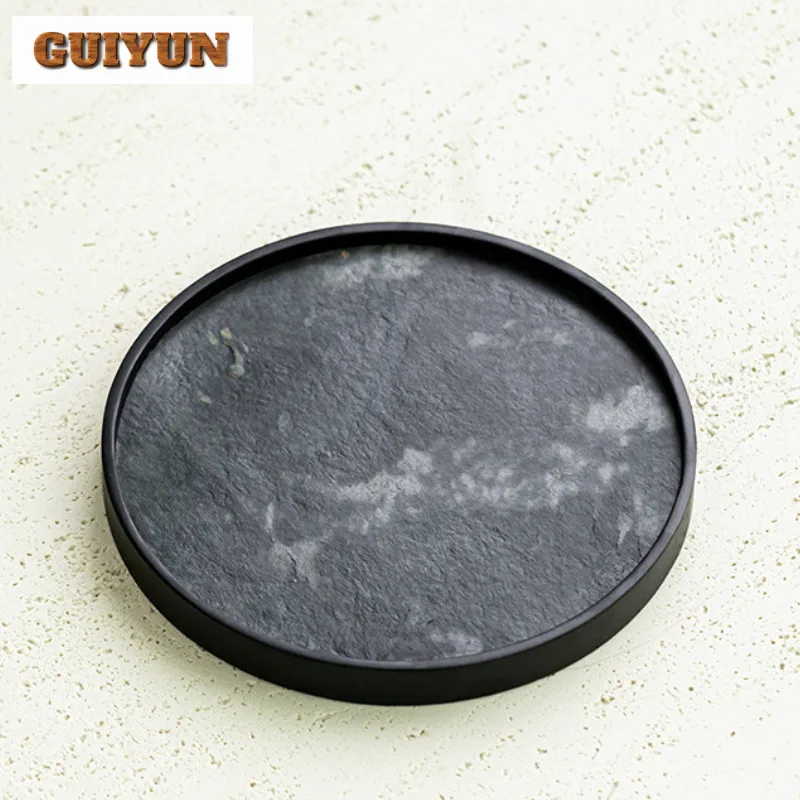 Wabi-sabi Stitched Rock Panel Tea Tray Dessert Candy Tray Coffee Storage Board Teapot Support Dishes for Serving Tea Ceremony - Image 3