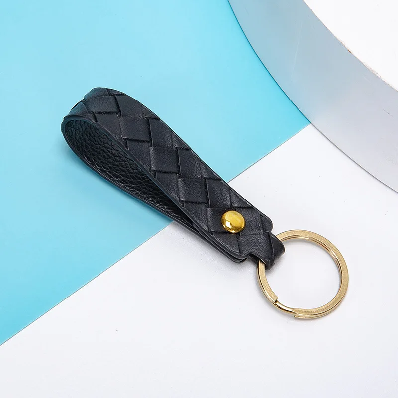 High Quality Hand-woven Keychains Pendant Fashion PU Leather Keychain Accessories New Short Style Wristband Key Chains for Women