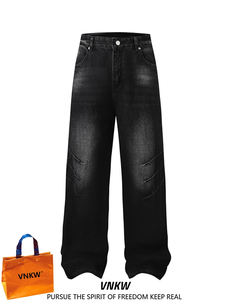 

Vintage American Casual Wide Leg Jeans Men's Loose Couple Pants Spring Autumn Winter Straight Tube Denim Jeans Youth Trend