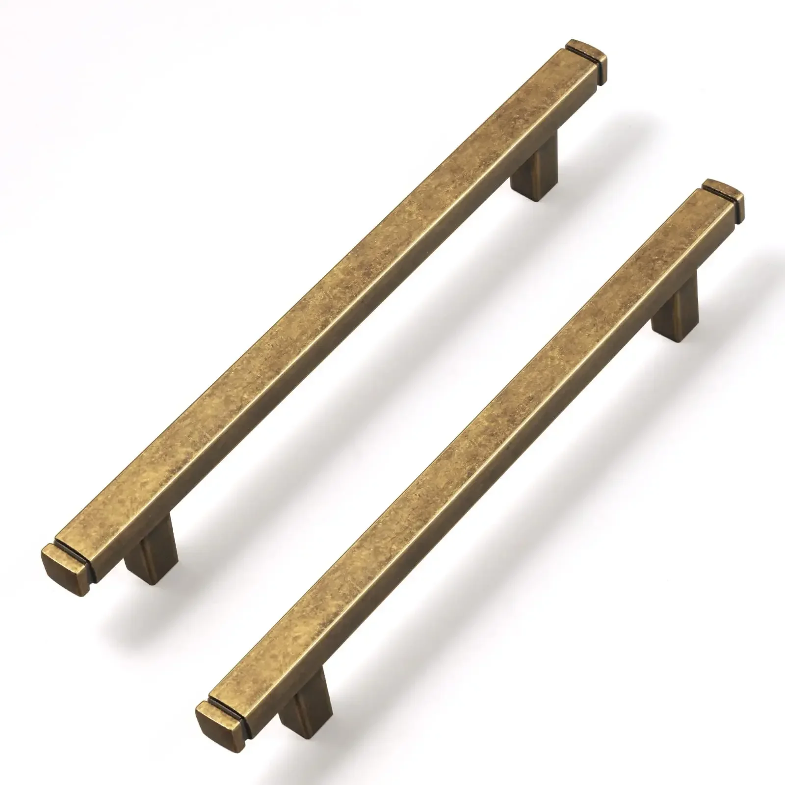 Vintage Brass Drawer Knobs Straight Bar Pull Antique Bronze Solid Cabinet Handles for Kitchen Cabinets and Dresser Drawers