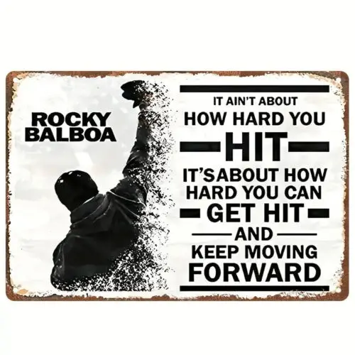 Balboa Keep Moving Forward Quote Novelty Metal Sign 12 x 8
