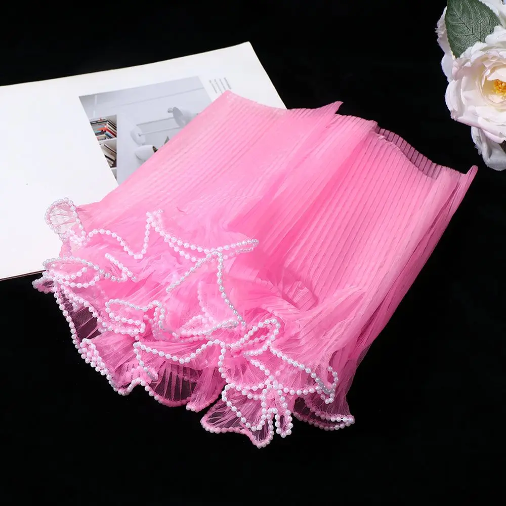Refined Pearl Wave Mesh Fabric For Floral Bouquet Wrapping Delicate DIY Craft Material Gift Box Party Decoration