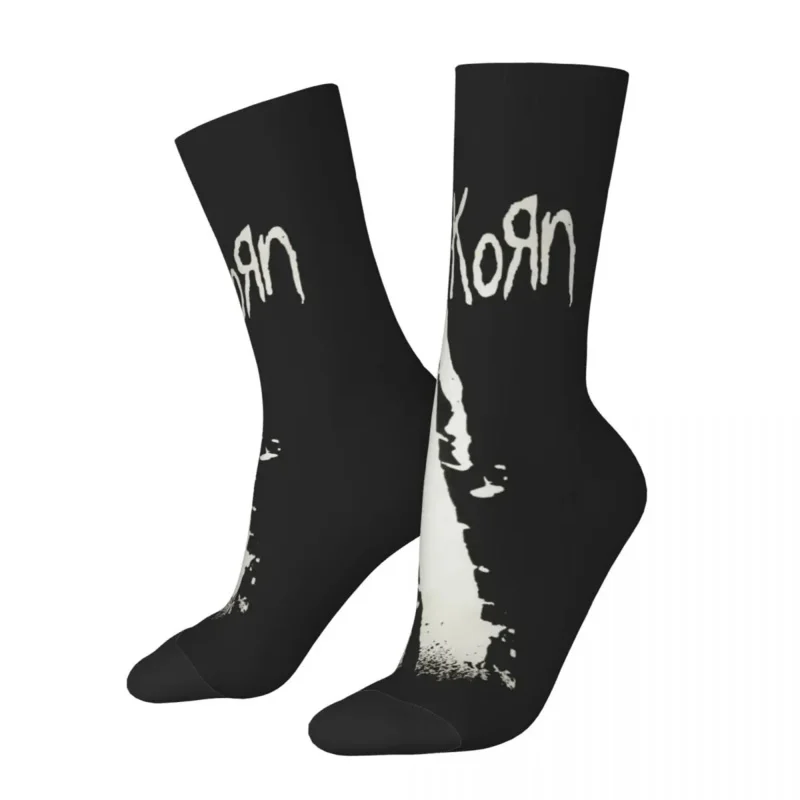 Unisex poliéster meias longas, música colorida banda, Korn Soccer Socks, antiderrapante