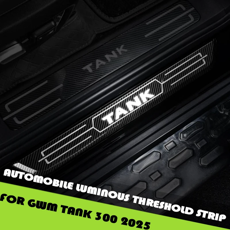 Automobile Luminous Threshold Strip Fit for GWM Tank 300 2025 Modified Car Threshold Strip Protective Cover Car Upgrade Parts