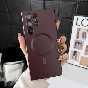 Casing Silikon Lembut Pengisi Daya Nirkabel Mewah untuk Magsafe untuk Samsung Galaxy S22 S21 S23 S24 S25 Ultra Plus Matte Penutup Tahan Guncangan 12 penjualan terbaik samsung z flip4 - №