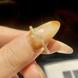 DWJ Brilliant V-Shaped Certified Moissanite Pure Diamond Rings For Women Gift Real 925 Sterling Silver Best Quality Fine Jewelry