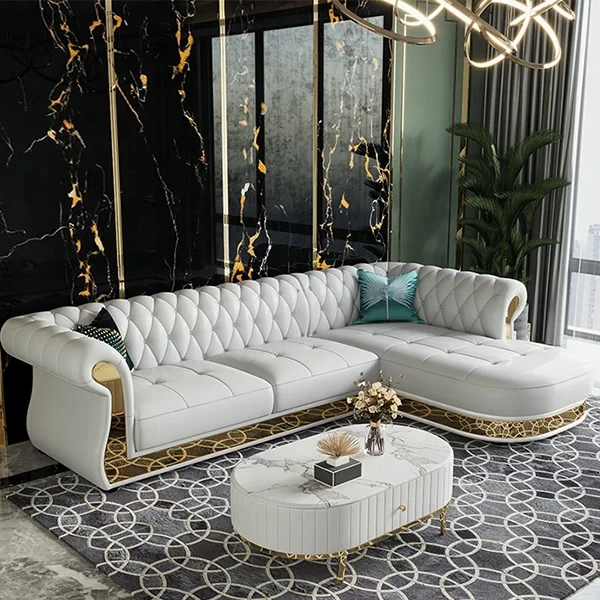 Contemporary C700 Modern Living Room Corner Sofa Set with Massage Feature for Apartment or Mall Furniture