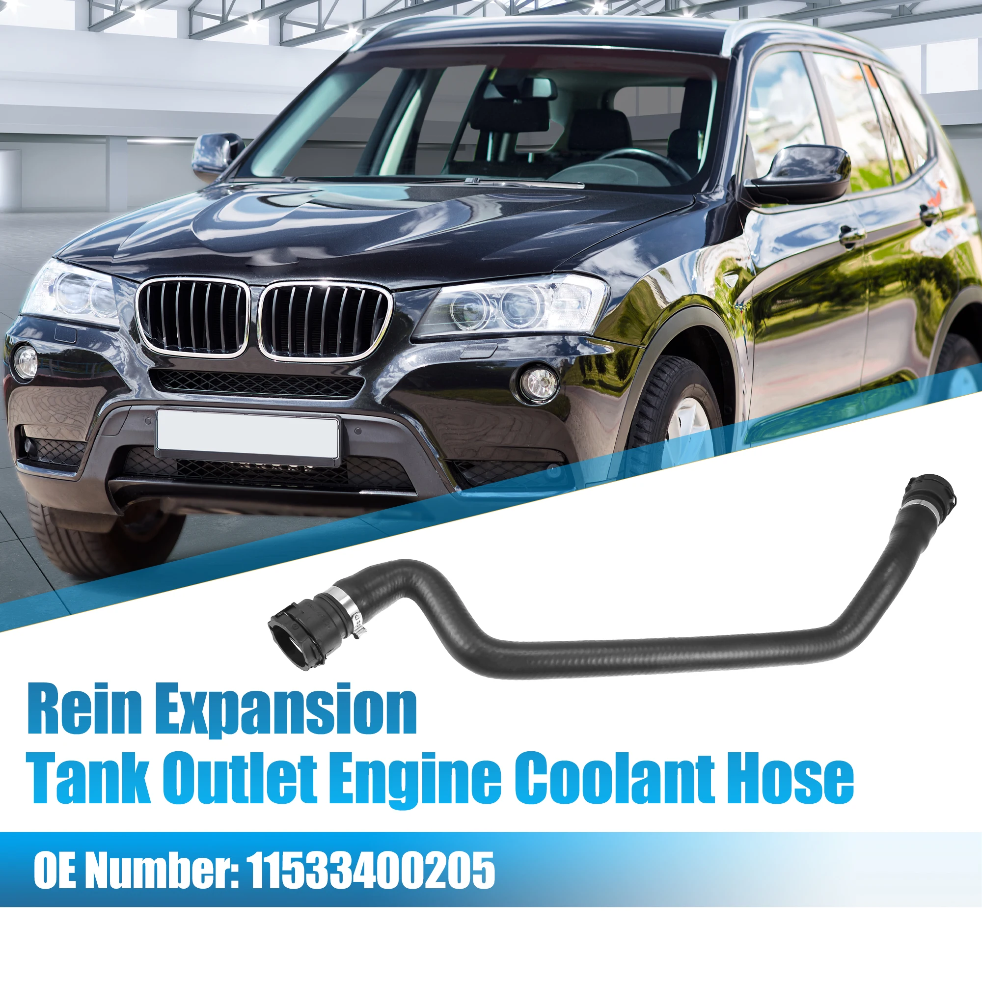 UXCELL Rein Expansion Tank Outlet Engine Coolant Hose for BMW X3 2.5L No.11533400205
