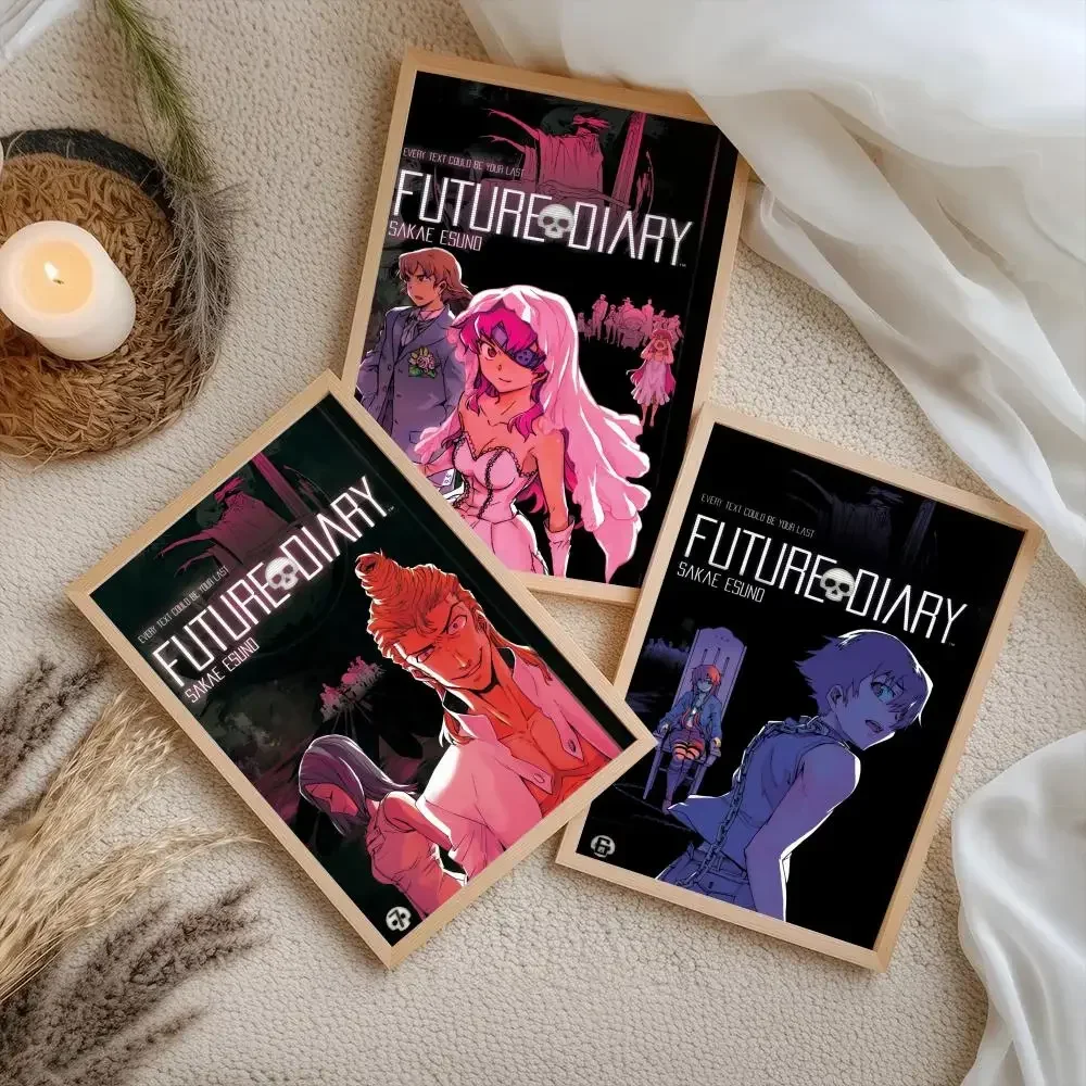 Anime M-Mirai Nikki The F-Future Diary Poster Stickers Self-Adhesive Painting Mural Decor Wall Decals for Bedroom Room Home Gift