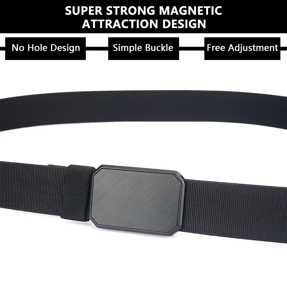 ALPTACTICS Magnetischer elastischer Gürtel für Herren, Legierungsschnalle, Schnellverschluss, Unisex, dünner Gürtel, 35 mm, Gürtel für Herren und Damen, Jeans, Bund, Gürtel – Detail 2