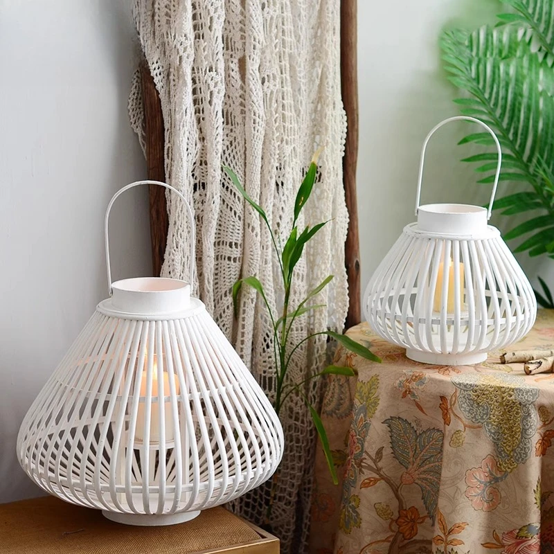 

Nordic Romantic Wind Lamp Ornament Floor-to-ceiling Antique Bedroom Pastoral Electronic Candle Candle Holder European Fragrance