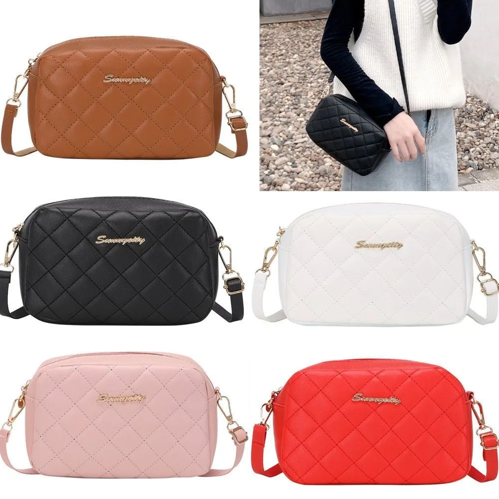 Ladies Cross Body Messenger Bag Women Fashion Lingge Embroidery Shoulder Bags Detachable Handbags Small Square Pouch