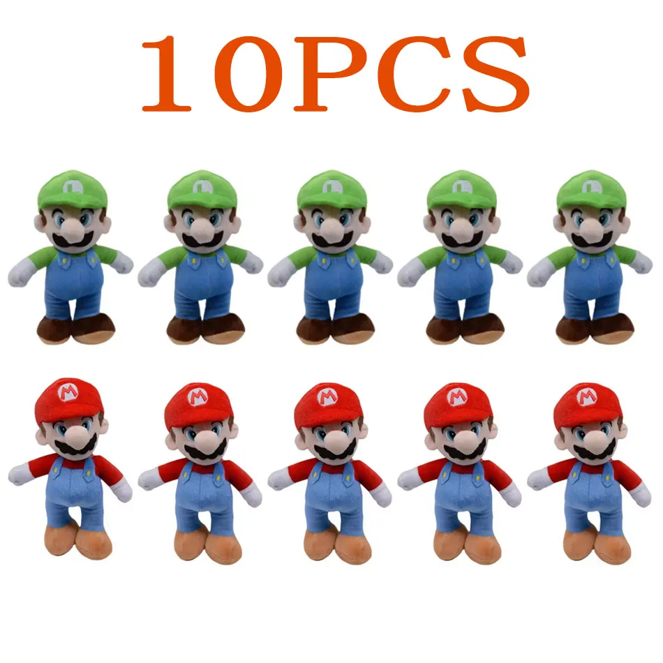 

1/10pcs The game Super Mario Bros cartoon doll model animated character Luigi Mario creative collectible plush toy holiday gift