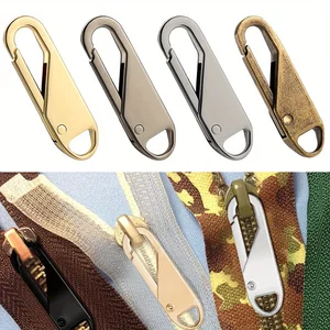 5pcs 지퍼 풀리 풀 교체 금속 지퍼 당김 분리 가능한 지퍼 풀 탭 방출 가능한 지퍼 수리 수하물, 의류 6 최고의 판매 지퍼 풀 - №1
