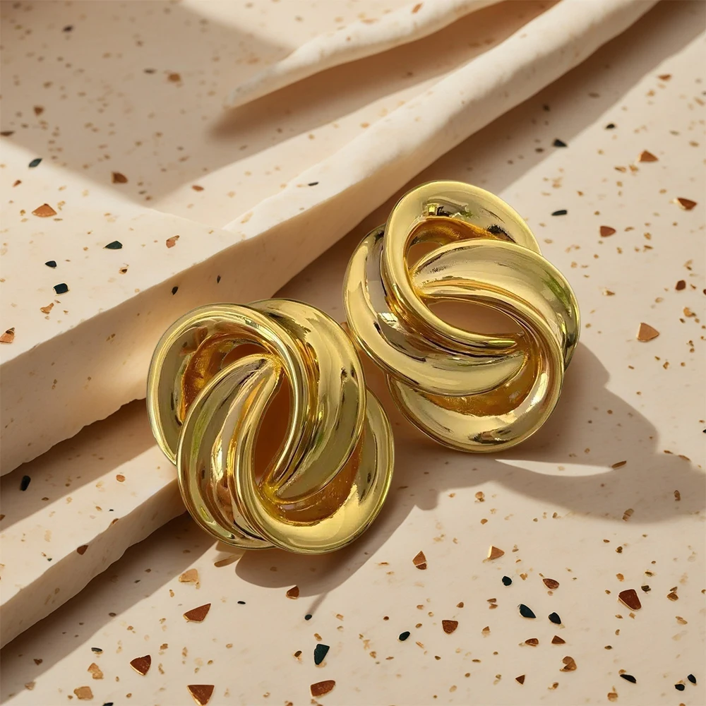 yuri-ailey-women-vintage-gold-twisted-interlocking-circle-stud-earrings-minimalist-geometric-knot-ear-clip-jewelry-for-gift