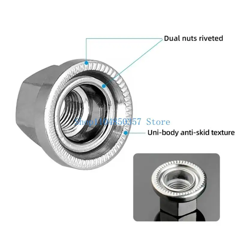 

5asd Hub Nut for Fixed Gear Bike Front Rear Hub Fixing Metric9/10 3/8 Inch With Anti-skid Texture for Drum Axle Firm Mount