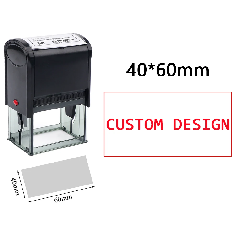 Personalisierter Selbstfärbender Stempel mit Eigenem Design, Transparenter Basis, Nachfüllbares Stempelkissen, Geeignet für Hochzeit, Geschäft, Adresse