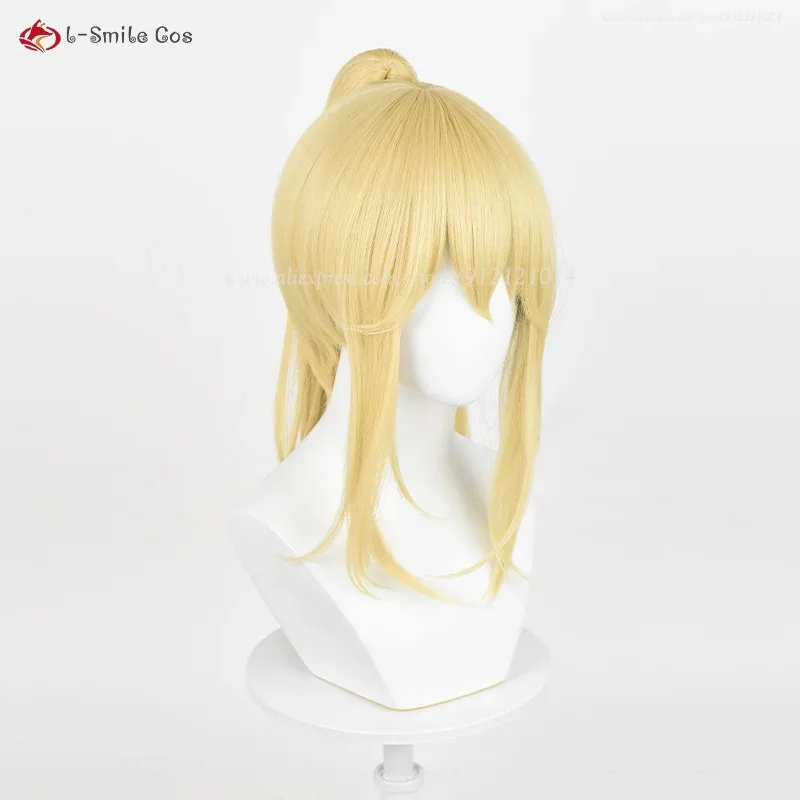 

aaa12 3Ponytail Cilp Type Miyazono Kaori Cosplay Golden Cruly Heat Resistant Synthetic Hair Halloween Anime Wigs + Wig Cap