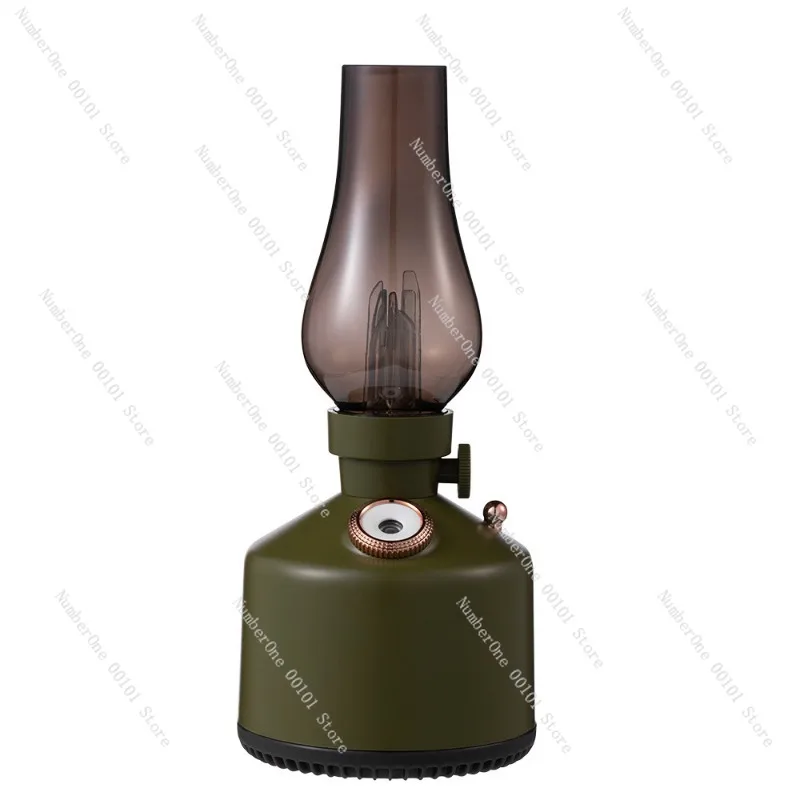 Retro Industrial Table Lamp, Wireless Portable Humidifier for Bedroom Office, Nostalgic Home Decor Night Light