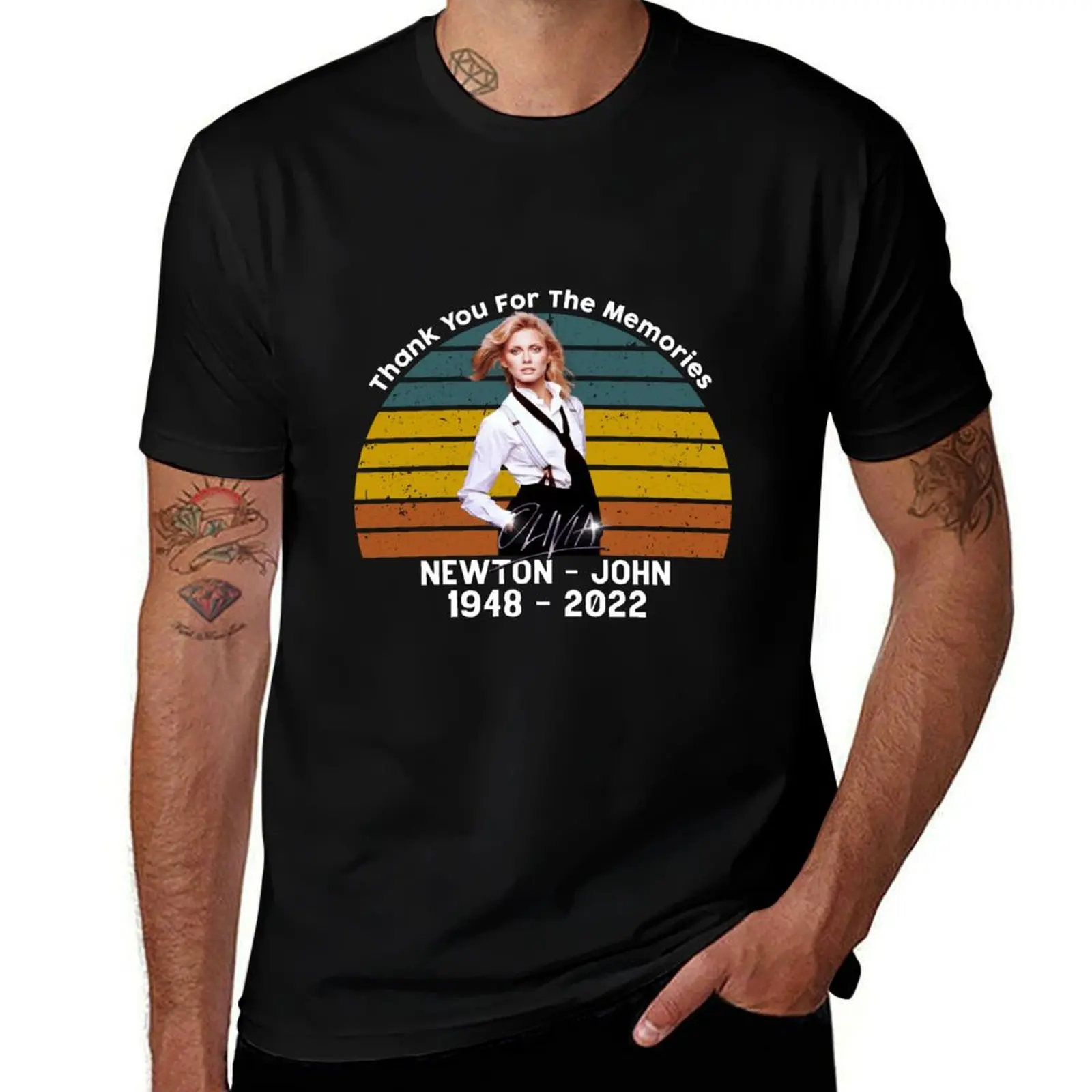 Olivia Newton Thank You For The Memories T-Shirt Work Wear Lightweight Tee T-Shirt