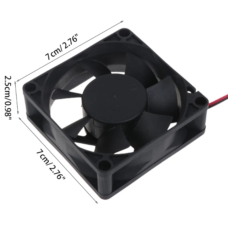 583D 7025 Fan Dual Ball Bearing CPU Cooling Radiator 5V 12V 24V 70mm XH2.54 2Pin Fan Computer Case Server Radiator 70x70x25mm