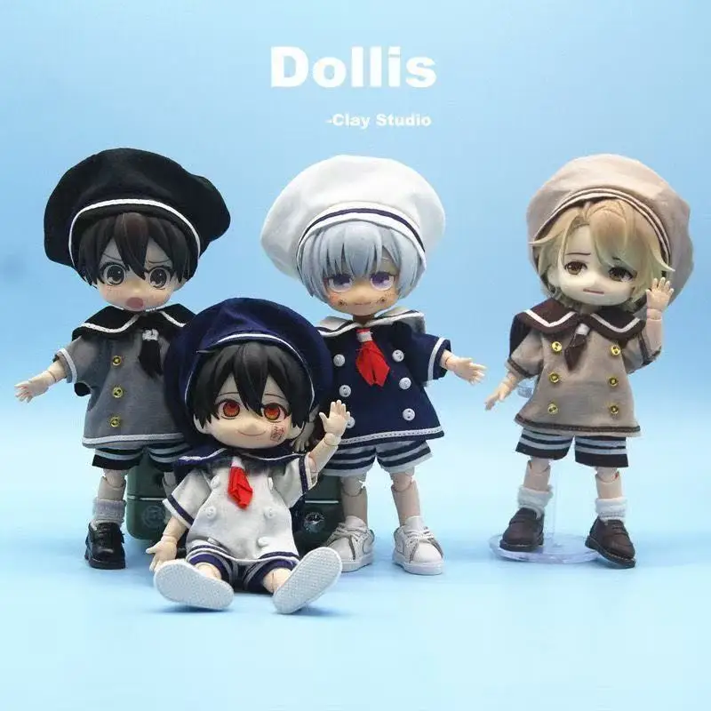 OB11 Doll Outfit Set, Summer Sailor Uniform for 1/12 BJD, GSC Clay Figure, YMY P9 Body School Navy Costume