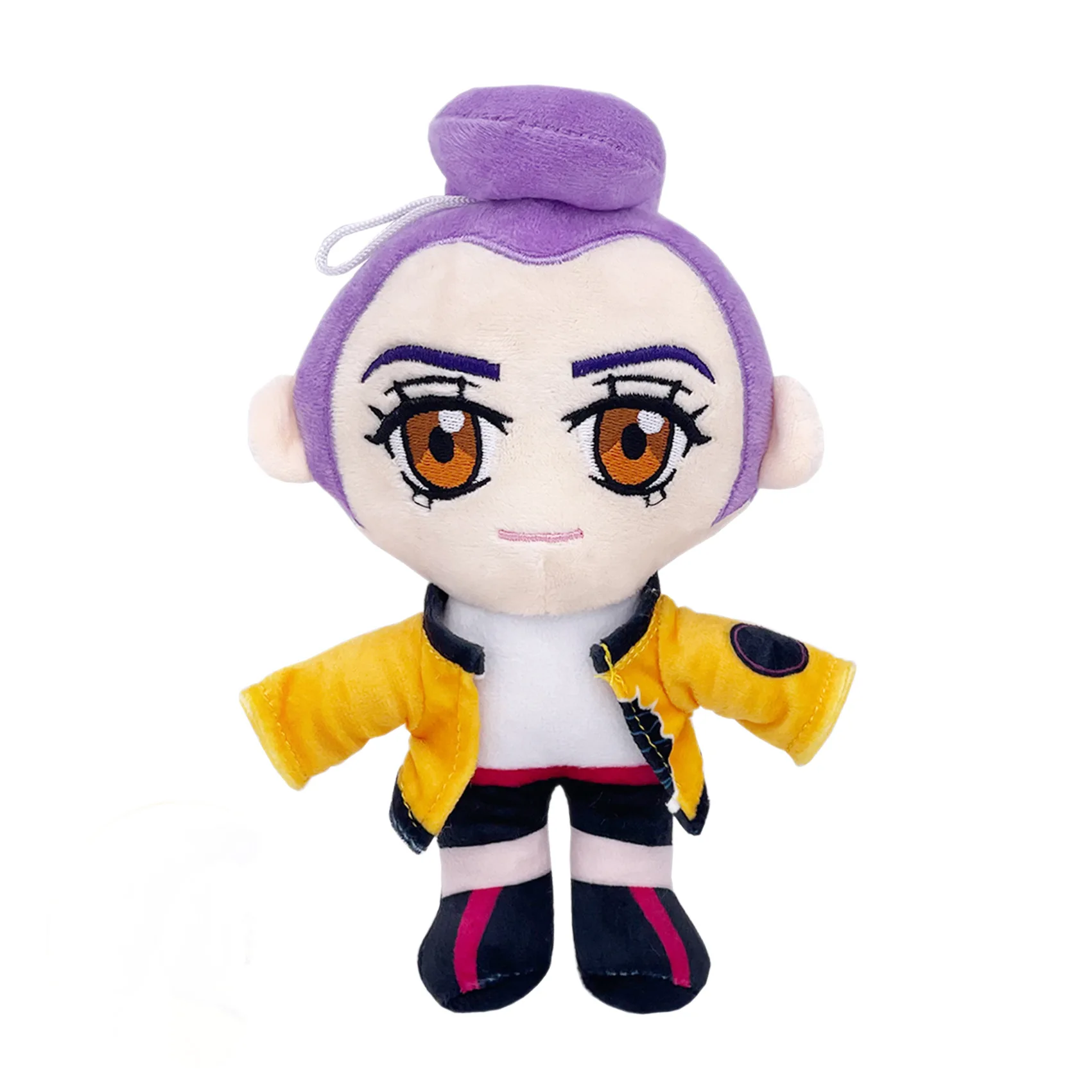 Anime Kpop 3 ojos tigre púrpura de peluche de juguete sombrero negro cazador de demonios Animal relleno Linda Urraca monstruo chica grupo muñeca para regalo de seguidores