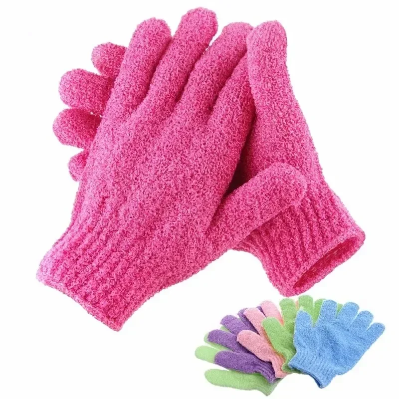 Five Fingers Bath Gloves Exfoliating Mitt Glove Scrub Body Massage SPA Foam Back Bathing Cleaning Gloves Bathroom Accessories