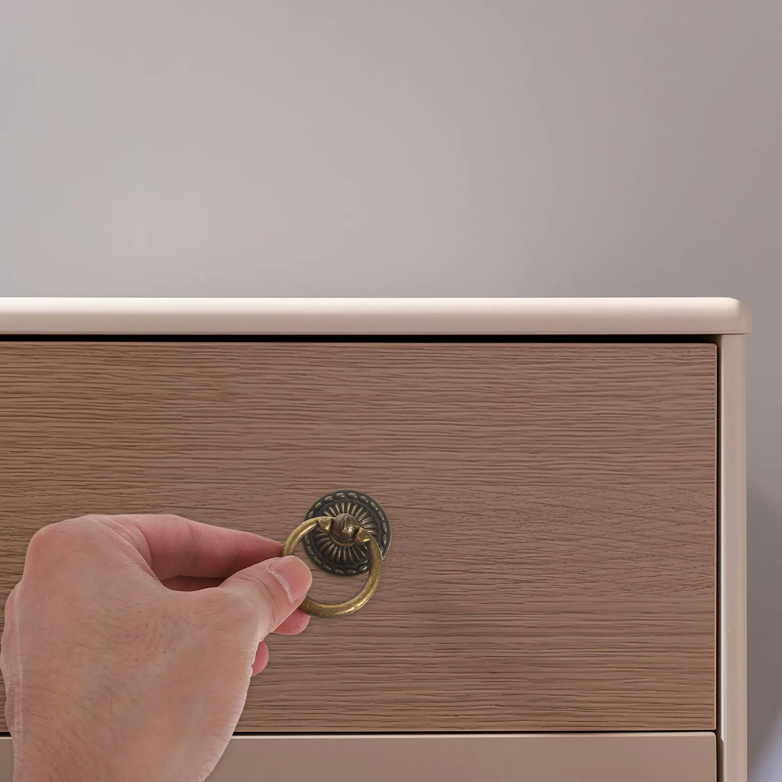 8Pcs Vintage Bronze Round Cabinet Pulls Single Hole Drawer Handles Zinc Alloy Kitchen Hardware Dresser Cupboard Retro Style