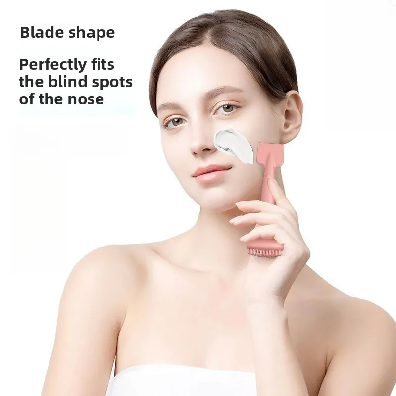 قطعة واحدة من فرشاة قناع الوجه المصنوعة من السيليكون برأس مزدوج أداة تجميل احترافية لنشر قناع طين الوجه الناعم والعناية بالبشرة #4