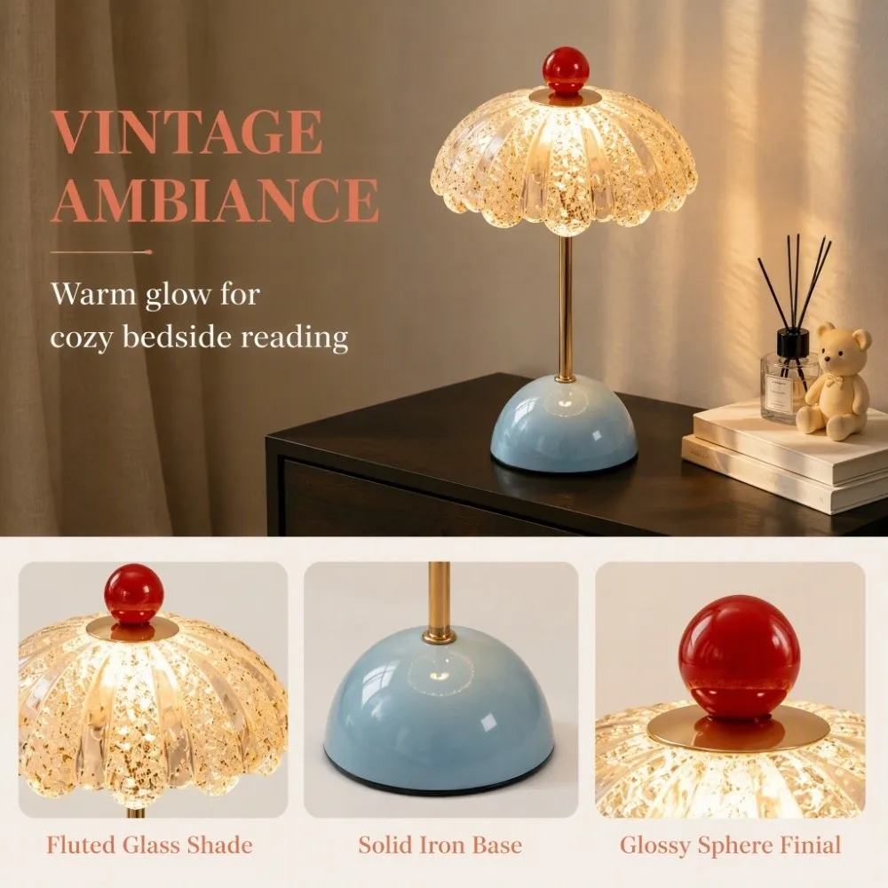 New Premium Sense Desk Lamp Charging Cream Style Night Light Sophisticated Small Bedside Lamp Bedside